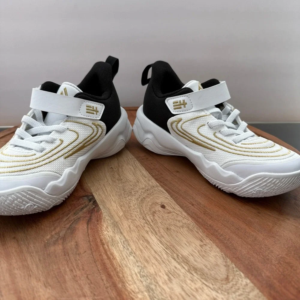 Nike Giannis Immortality 3 Kids Basketball Shoes White Black Gold FZ6733-100 11C